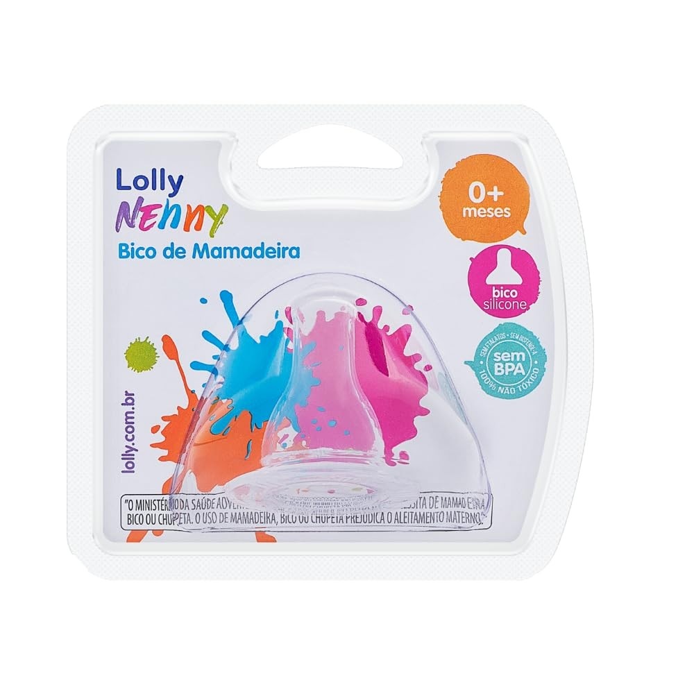 Lolly Bico Mamadeira R Transparente Universal - Seguro, Sem BPA e Confortável para Bebês