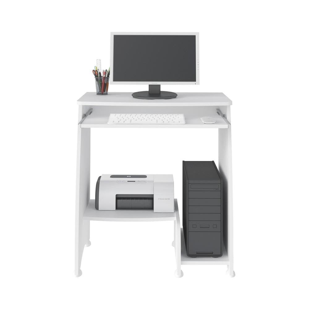 Mesa para Computador com Prateleira Retrátil Pixel Branco - Artely