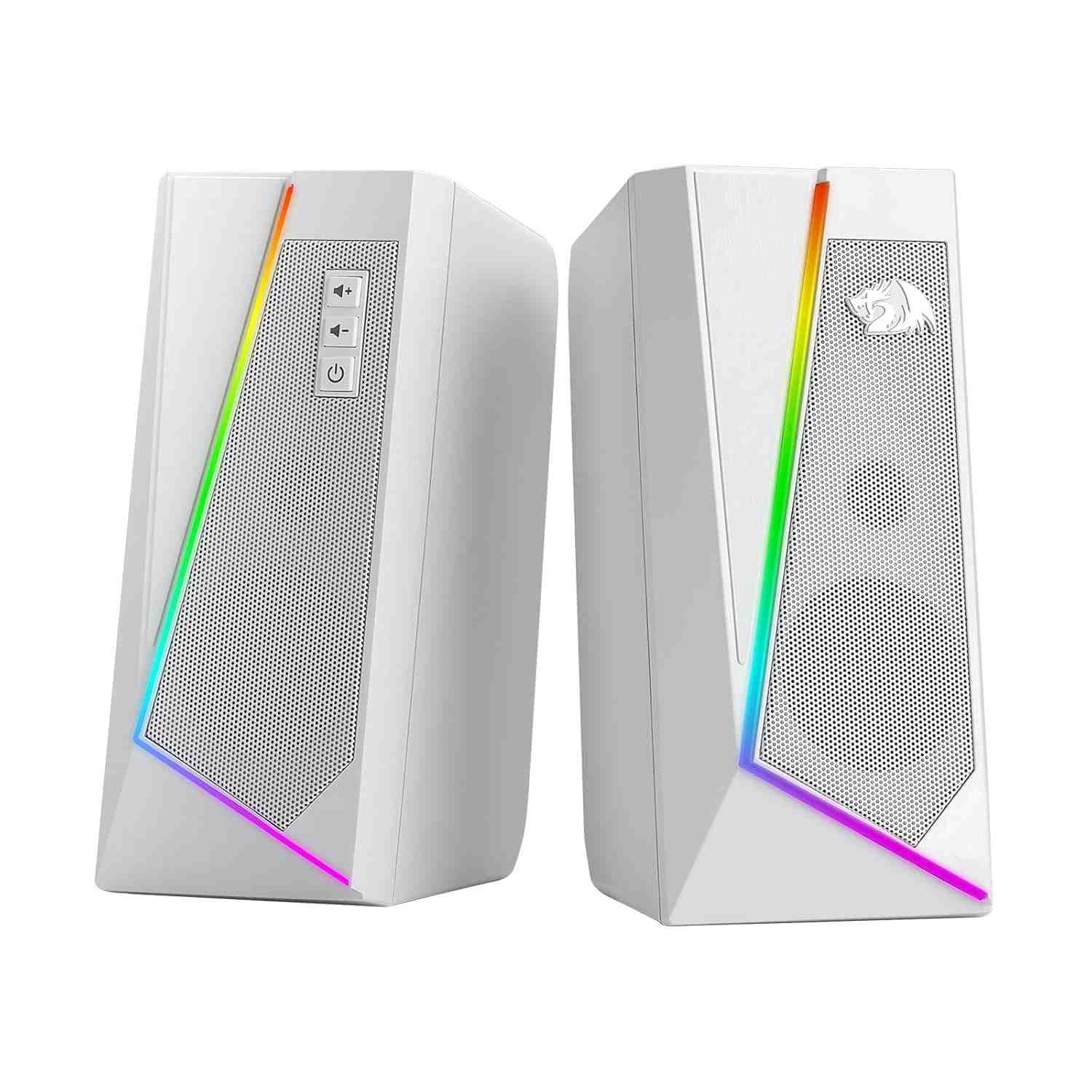 Caixa de Som Gamer Redragon Anvil RGB Branco (GS520W): Imersão Sonora e Estilo Único
