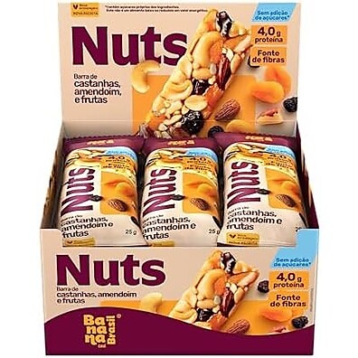 Banana Brasil - Barra De Castanhas Nuts Frutas - (12 Unidades com 25g)