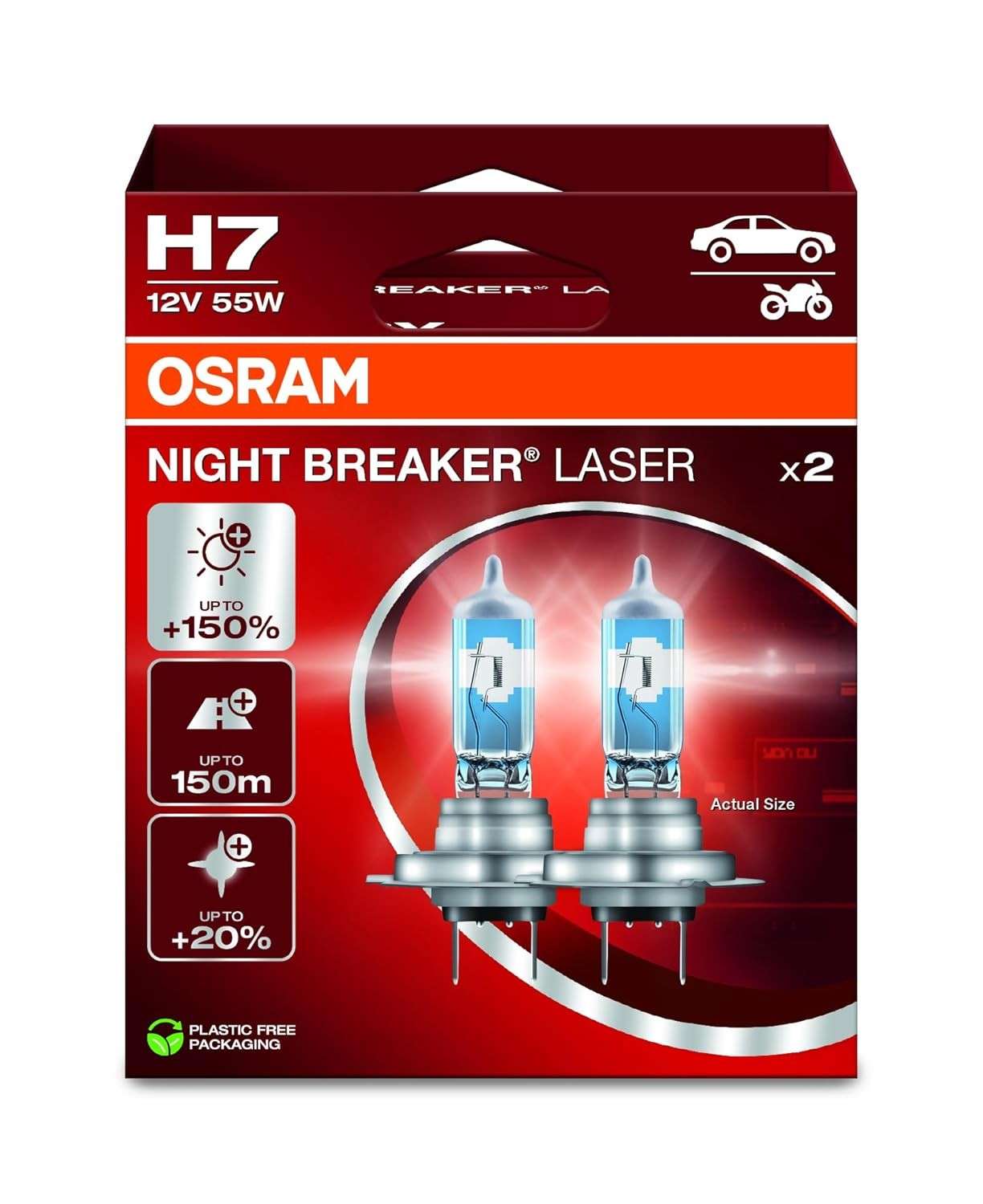 OSRAM NIGHT BREAKER LASER H7: Ilumine seu caminho com 150% mais brilho!