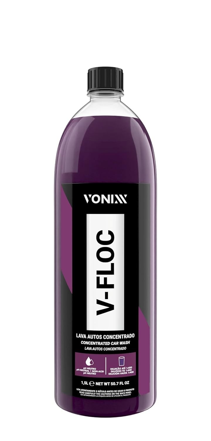 Vonixx V-FLOC 1,5L: Lava Autos pH Neutro de Alta Performance e Brilho