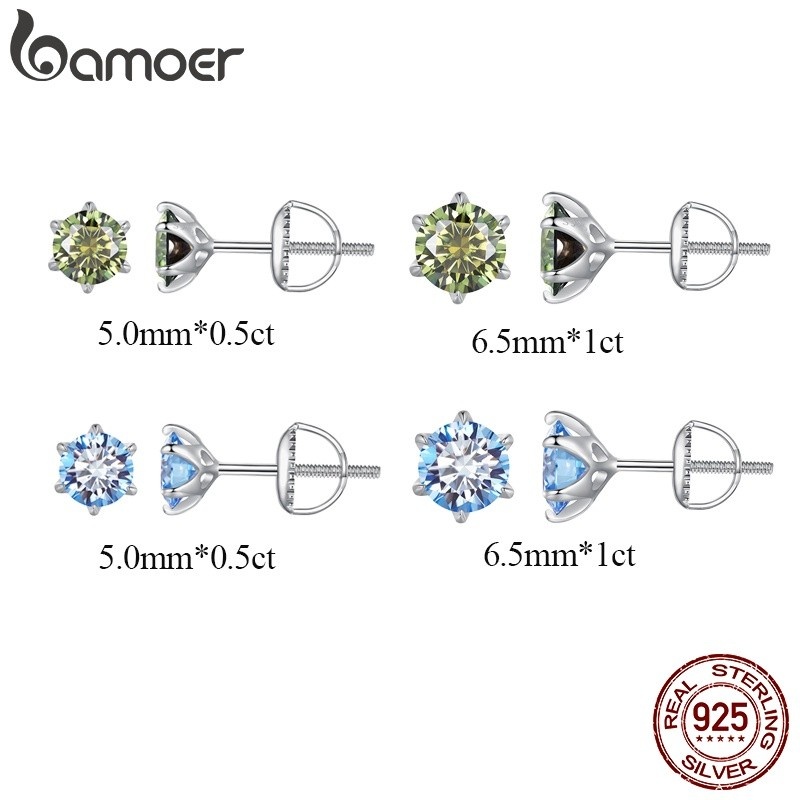 Brincos Moissanita Bamoer: Elegância em Prata 925