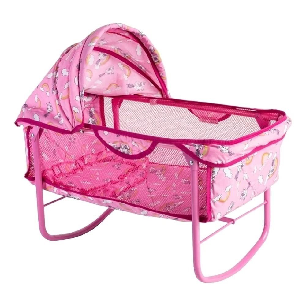 Berço Balanço para Boneca Bebê Reborn - Milano 62cm Rosa | Brinquedo Educativo com Aprovação INMETRO