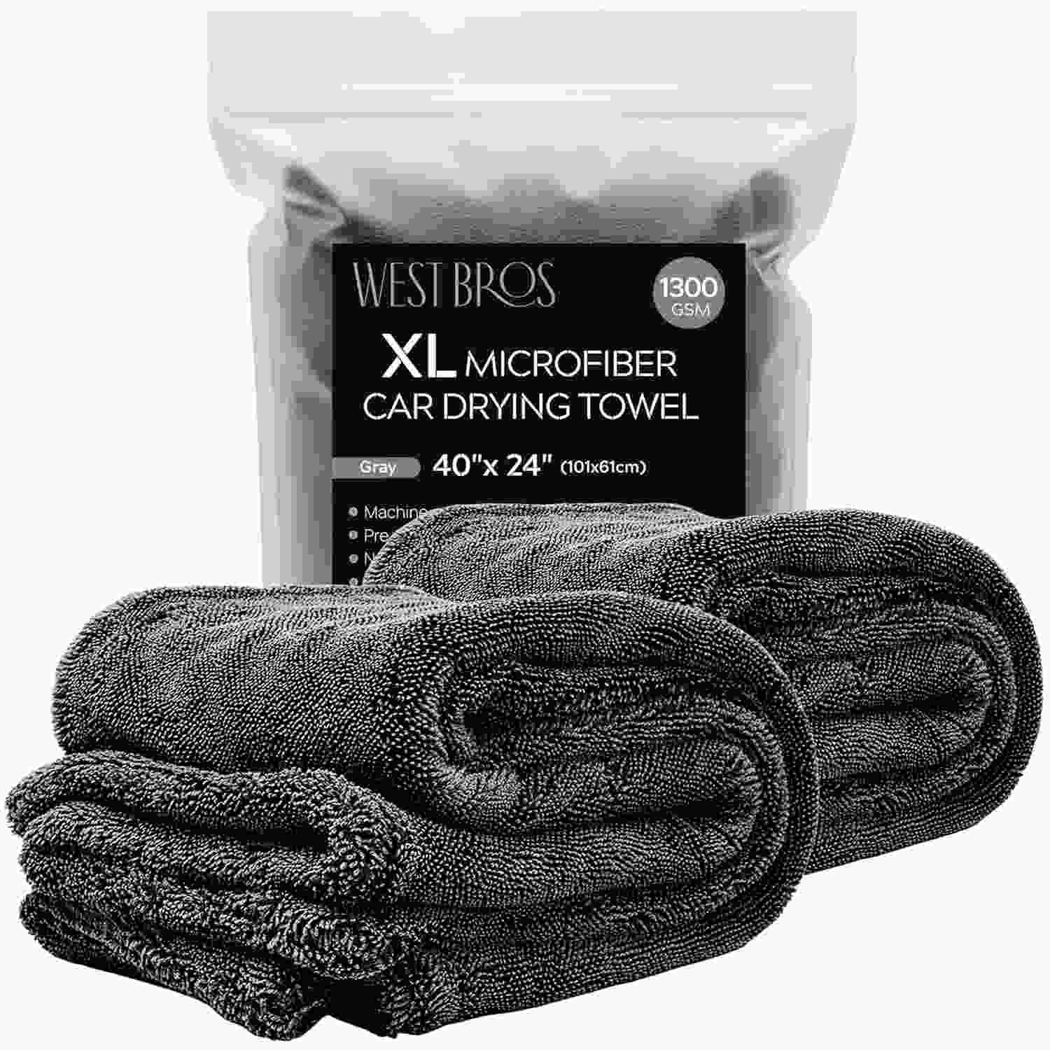 Toalha de Secagem de Carro West Bros GG 1300 GSM: Secagem Profissional Super Absorvente