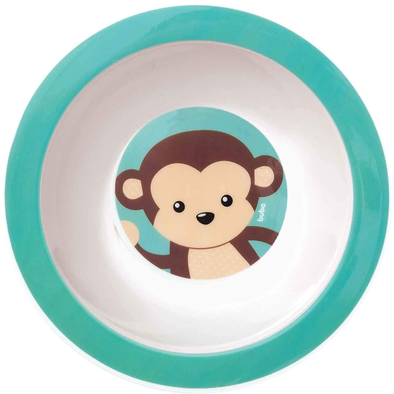 Pratinho Bowl Animal Fun Macaco - Buba Colorido para Refeições Divertidas