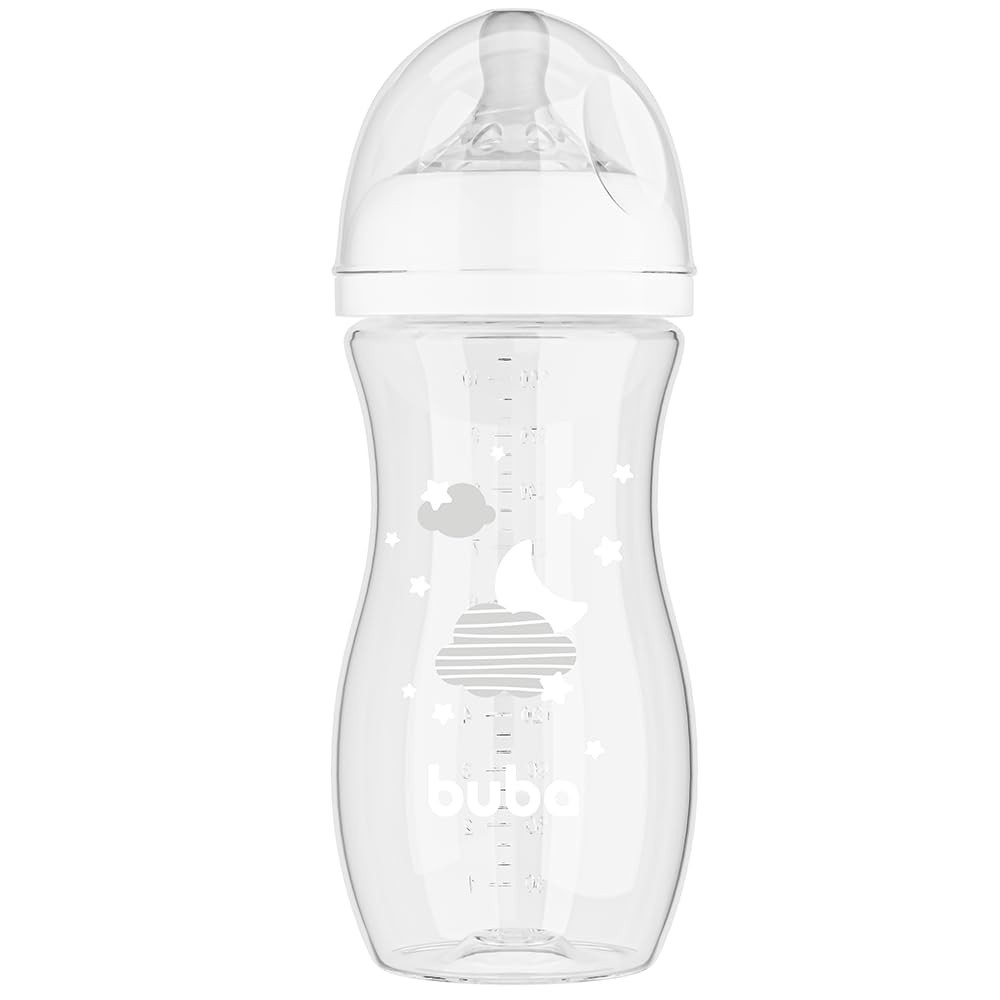 Mamadeira Buba Easy Flow Nuvem Branca 330ml - Anticólica e Livre de BPA