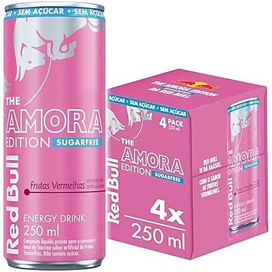 Red Bull Amora Frutas Vermelhas 4 Latas 250ml Sem Açúcar