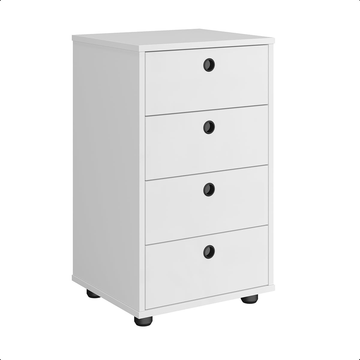 Gaveteiro Multiuso Classic 4 Gavetas para Cabeceira e Escritório | Design Moderno Branco