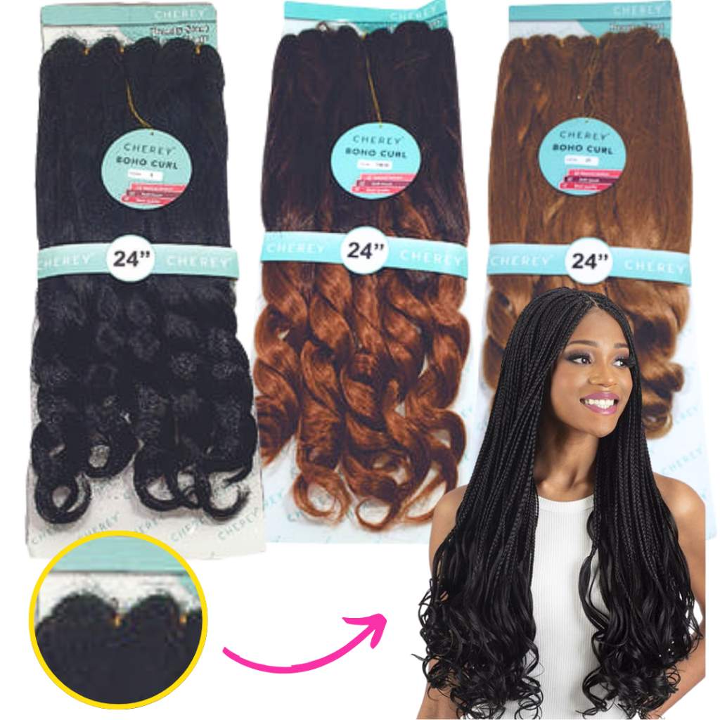 Cabelo Boho Curl Cherey: 60cm de Estilo Natural
