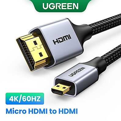 Cabo Micro HDMI UGREEN 1M – Conexão 4K/60FPS Para GoPro e Projetores
