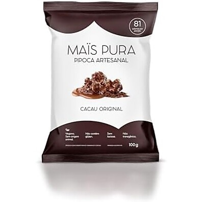 Mais Pura Pipoca Artesanal Maïs Pura Sabor Cacau Original 100G