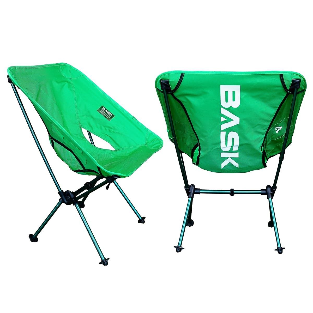 Cadeira BASK Portátil Extra Grande em Alumínio e Oxford – Confortável, Leve e Resistente, Ideal para Camping, Pesca, Praia e Lazer, Dobrável, Compacta e Durável suporta até 150kg (Verde Neon)