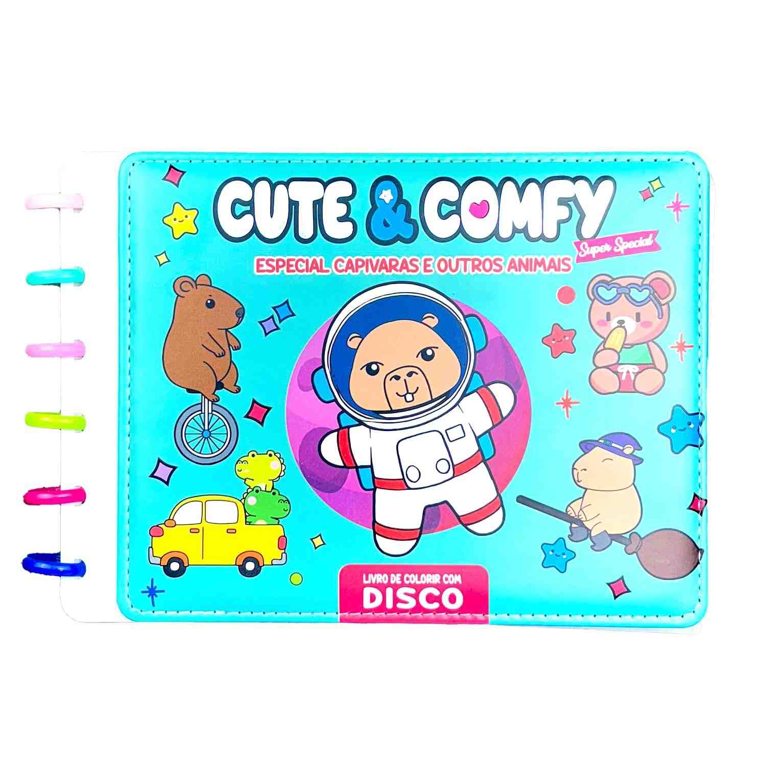 Cute & Comfy Super Special Edição 11: Capivaras e Animais - Caderno de Colorir Encadernado em Disco