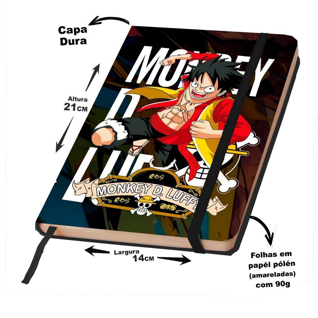 Caderno Sketchbook ONE PIECE A5 Capa Dura – Perfeito para Desenho Criativo