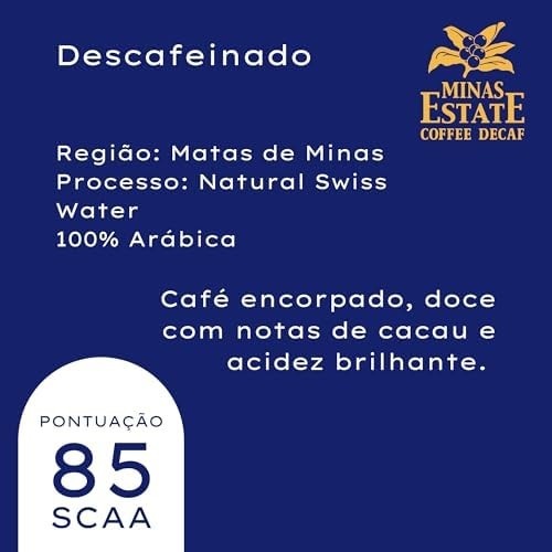 Café Minas Estate Descafeinado Swiss Water, Café Moído, 250g