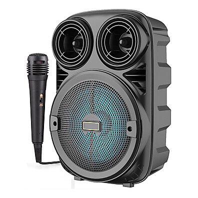 Caixa de Som Bluetooth Portátil com Microfone – Perfeita para Festas e Viagens