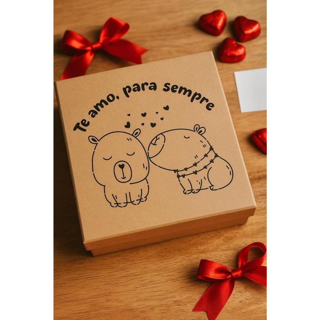 Caixa Presente Capivara 20x20x10 cm – Embalagem Criativa e Divertida
