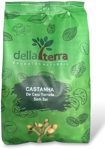Castanha De Caju W1 Inteira Torrada Sem Sal 1Kg Della Terra