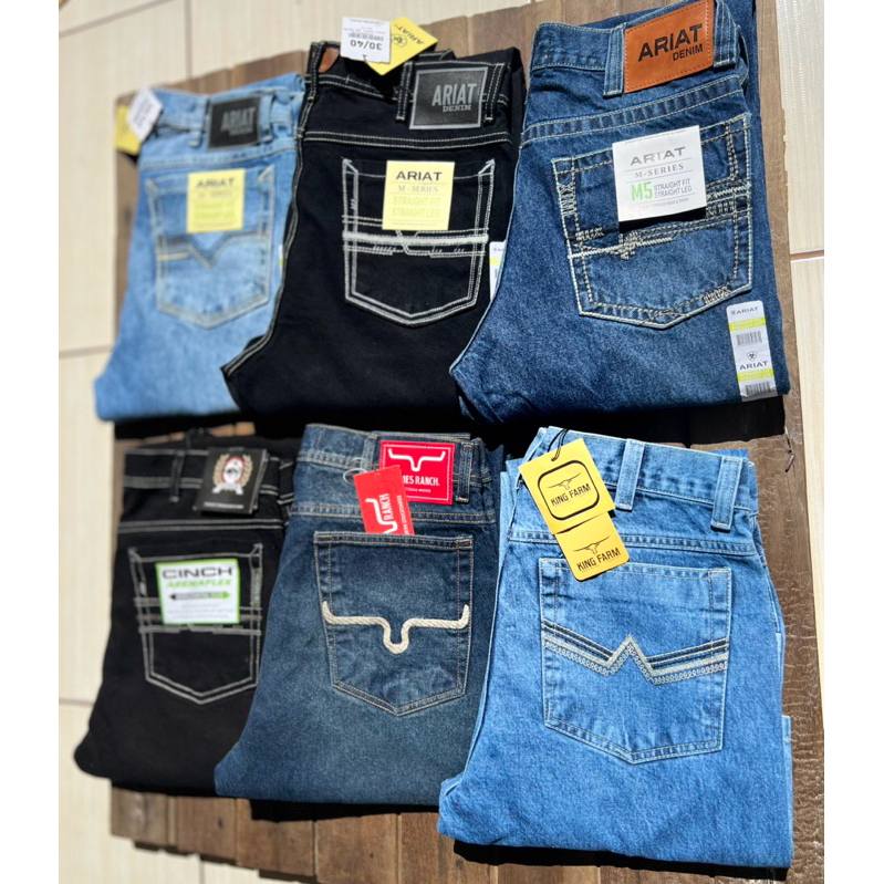 Calça Country Masculina 100% Algodão ARIAT TEXAS FARM CINCH: Conforto e Estilo para Montaria e Rodeio