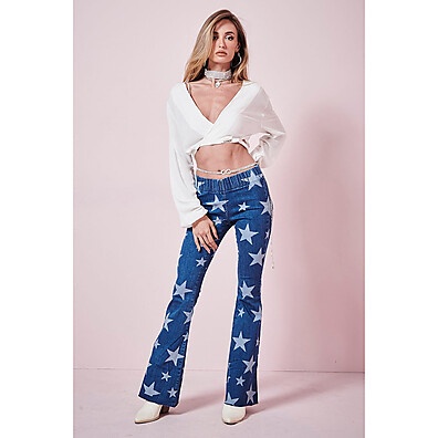 Calça Jeans Flare Estrelas: Seu Estilo Único!