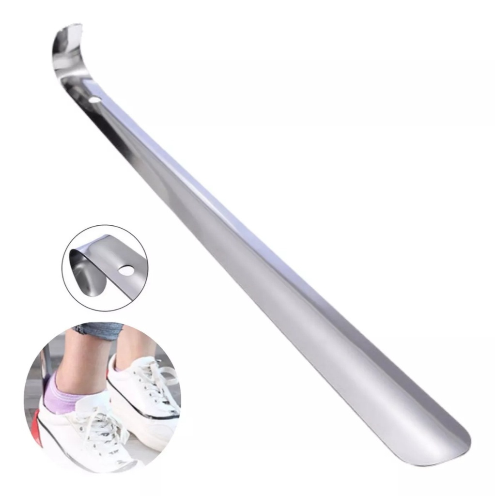 Calçadeira de Aço Inox 30cm: Facilite o Calçar de Sapatos Rígidos