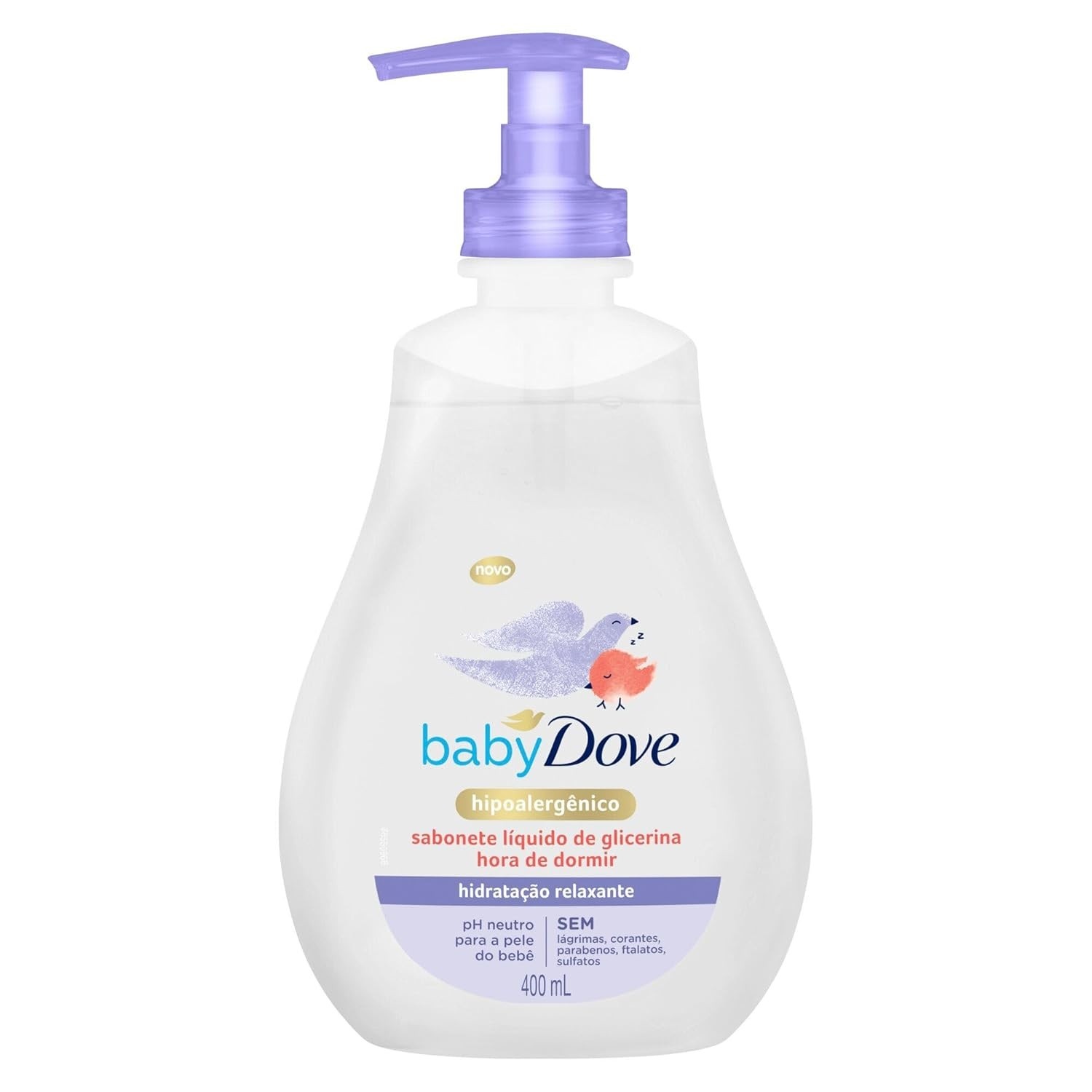 Baby Dove Sabonete Líquido de Glicerina Hora de Dormir 400ml - Calma e Hidratação para Bebês