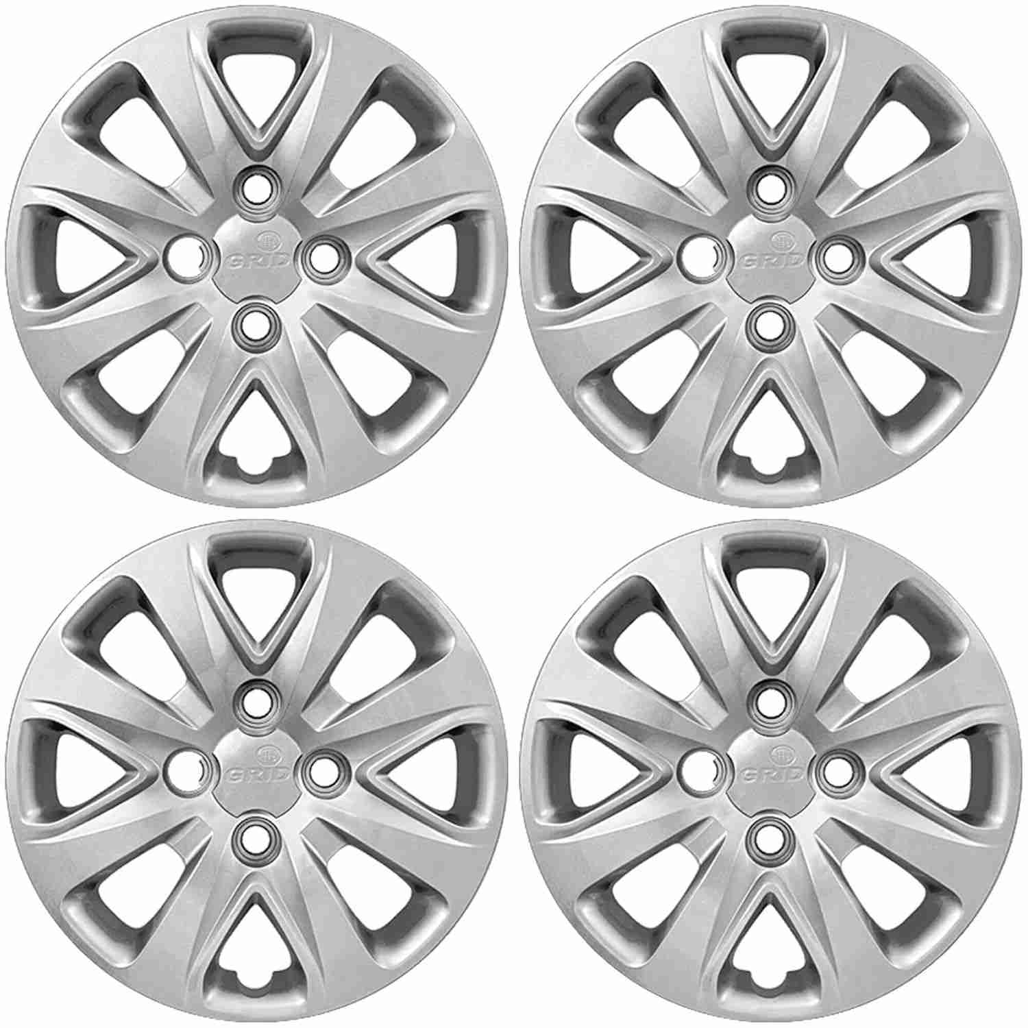 Calota Esportiva Aro 14" Prata Grid para Ford Ka Hatch/Sedan (2015-2018) - Jogo com 4