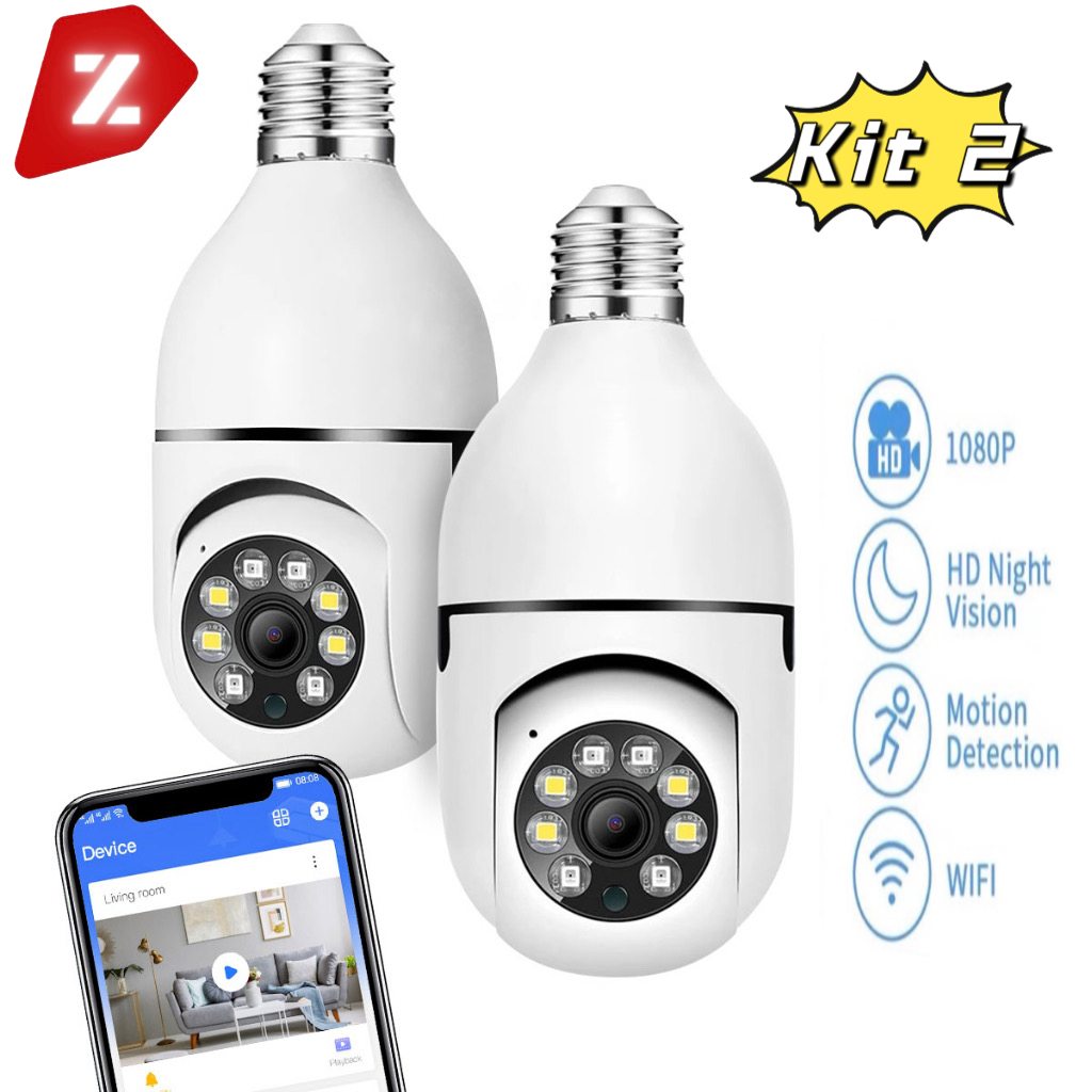 Câmera de Segurança Yoosee 360° Full HD: Proteja Sua Casa com Visão Noturna e Controle por App