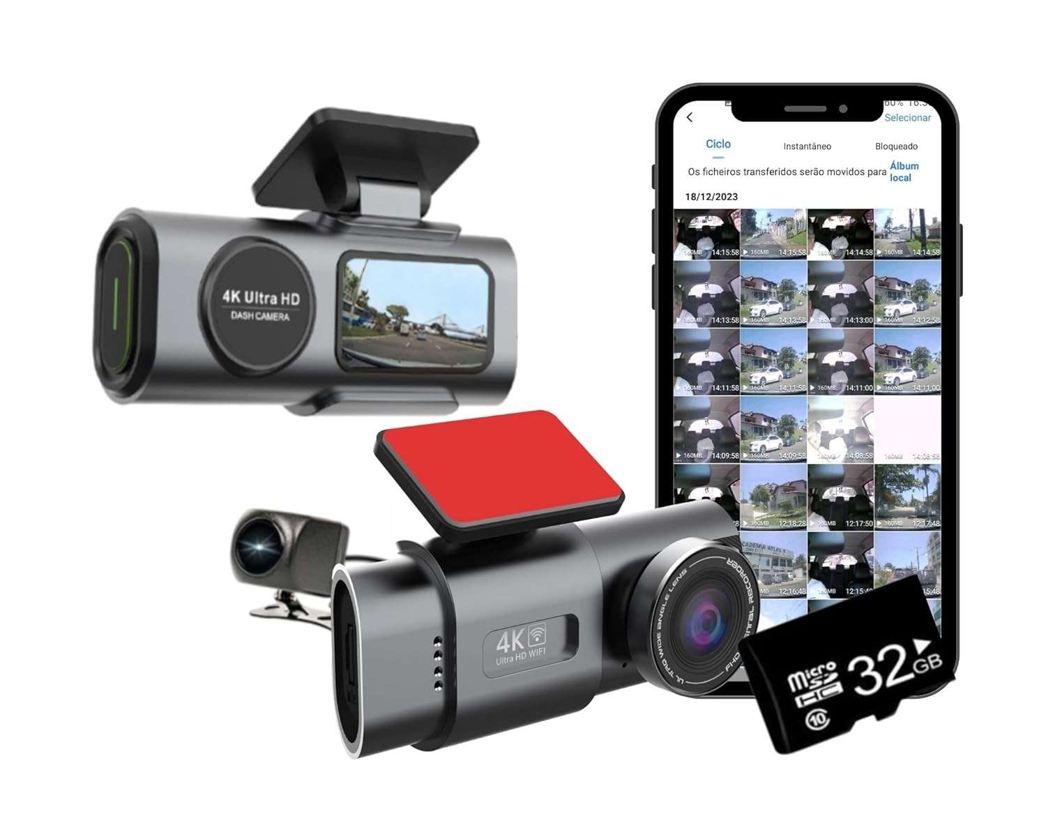 Black Box GP5: Câmera Veicular 4K com Wi-Fi e Cartão 32GB Incluso