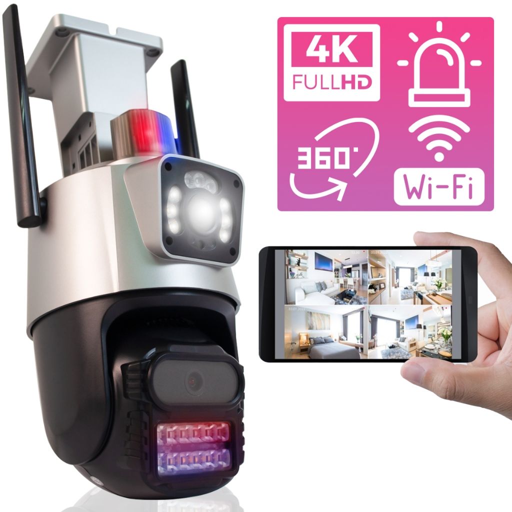 Câmera Wi-Fi 360°: Segurança 4MP com Sirene