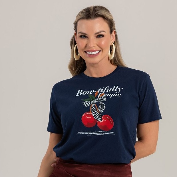Camisa Cereja Unique: Estilo e Conforto Azul Marinho