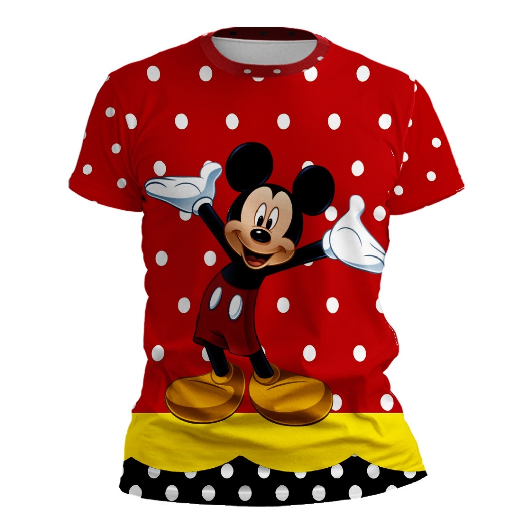 Camisa Mickey Vermelho Poá: Estilo e Conforto em Um Só Look