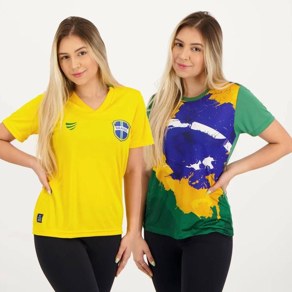 Camisas Brasil Femininas: Amarela e Verde!