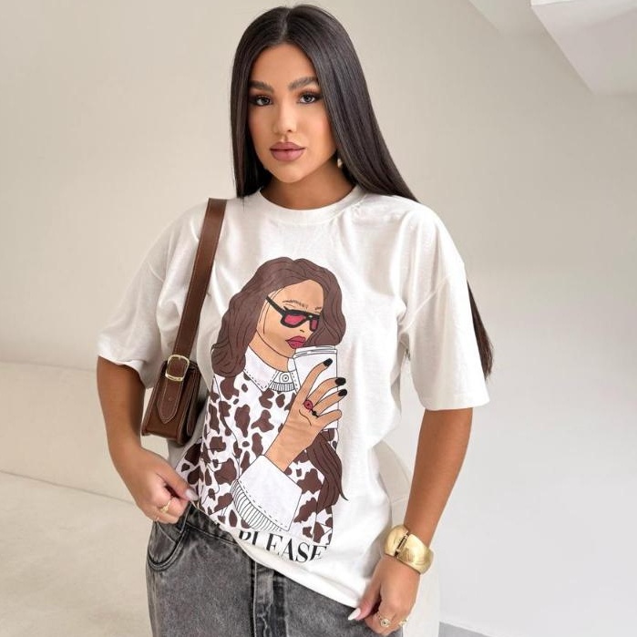Camiseta Ana Carolina: Estilo Oversized 100% Algodão