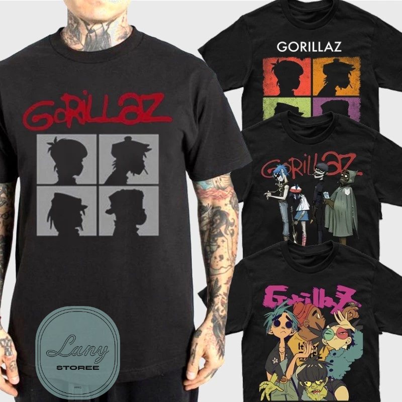 Camiseta Gorillaz: Estilo Rock 100% Algodão
