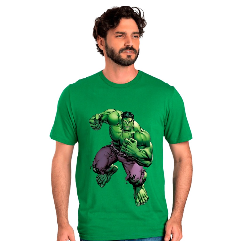 Camiseta Hulk Marvel: Adulto e Infantil