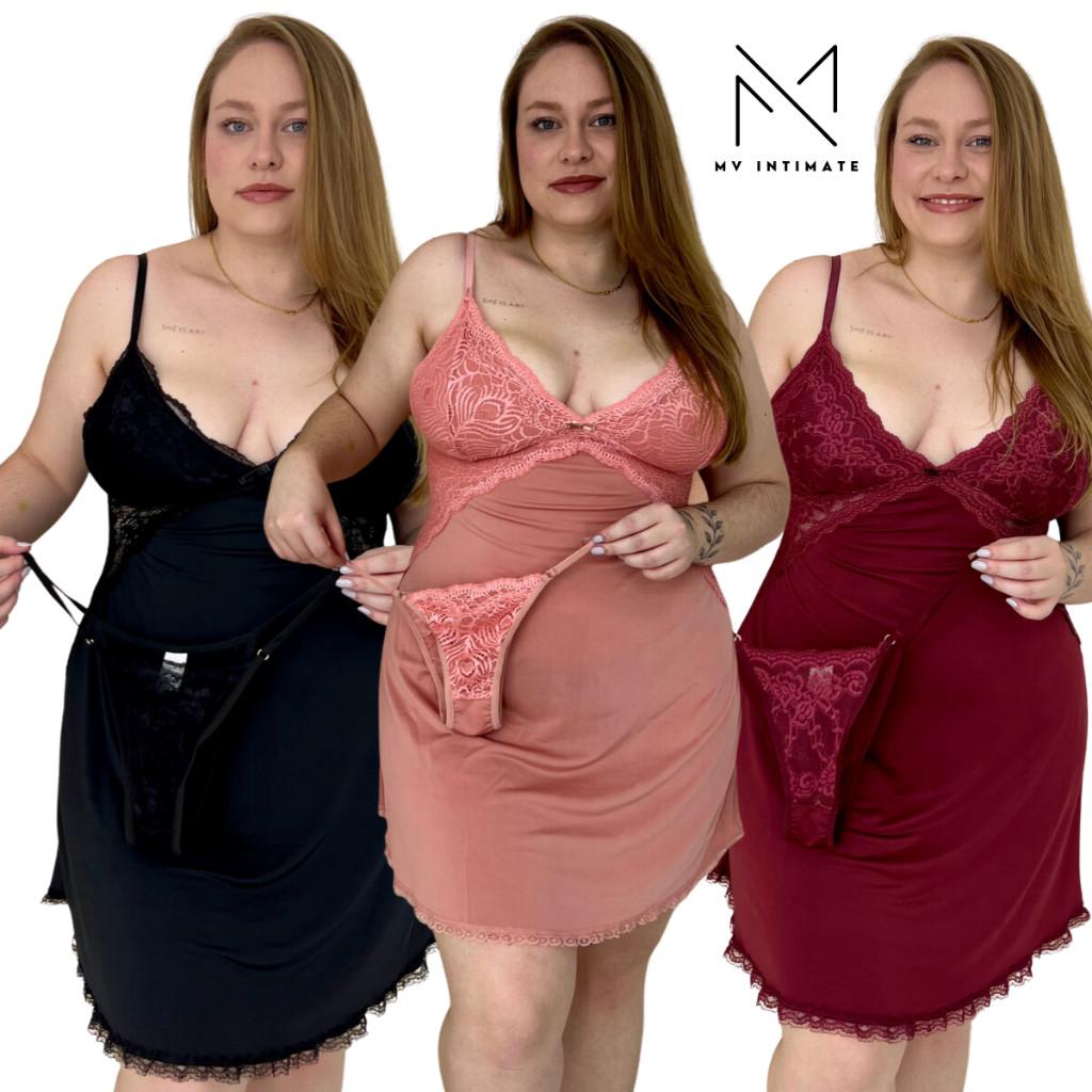 Camisola Plus Size Renda: Conforto e Elegância!