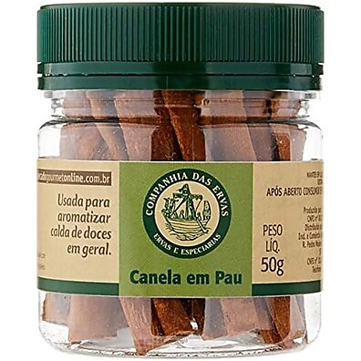 Canela em Pau Pura Companhia das Ervas 50g - Aroma Intenso