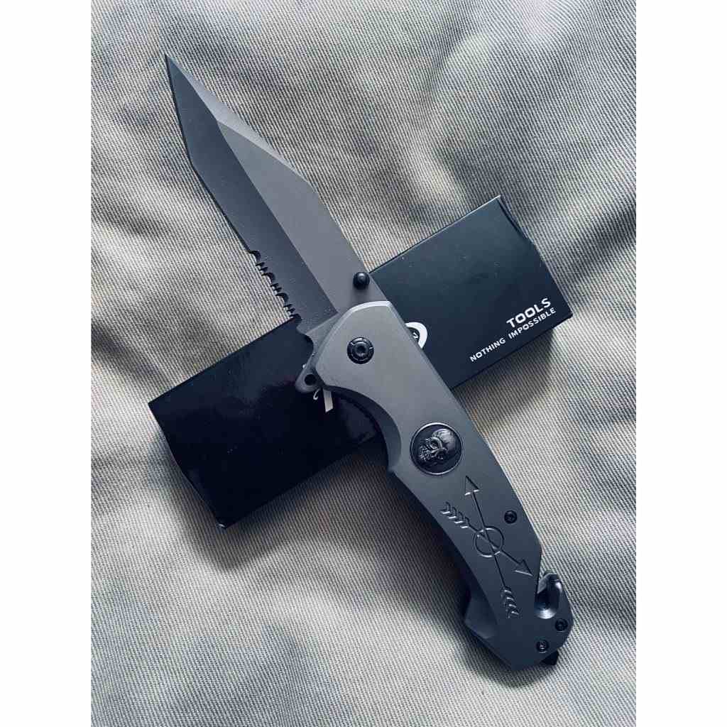 Canivete Semi Automático Inox Taue: Pesca, Camping e Mais