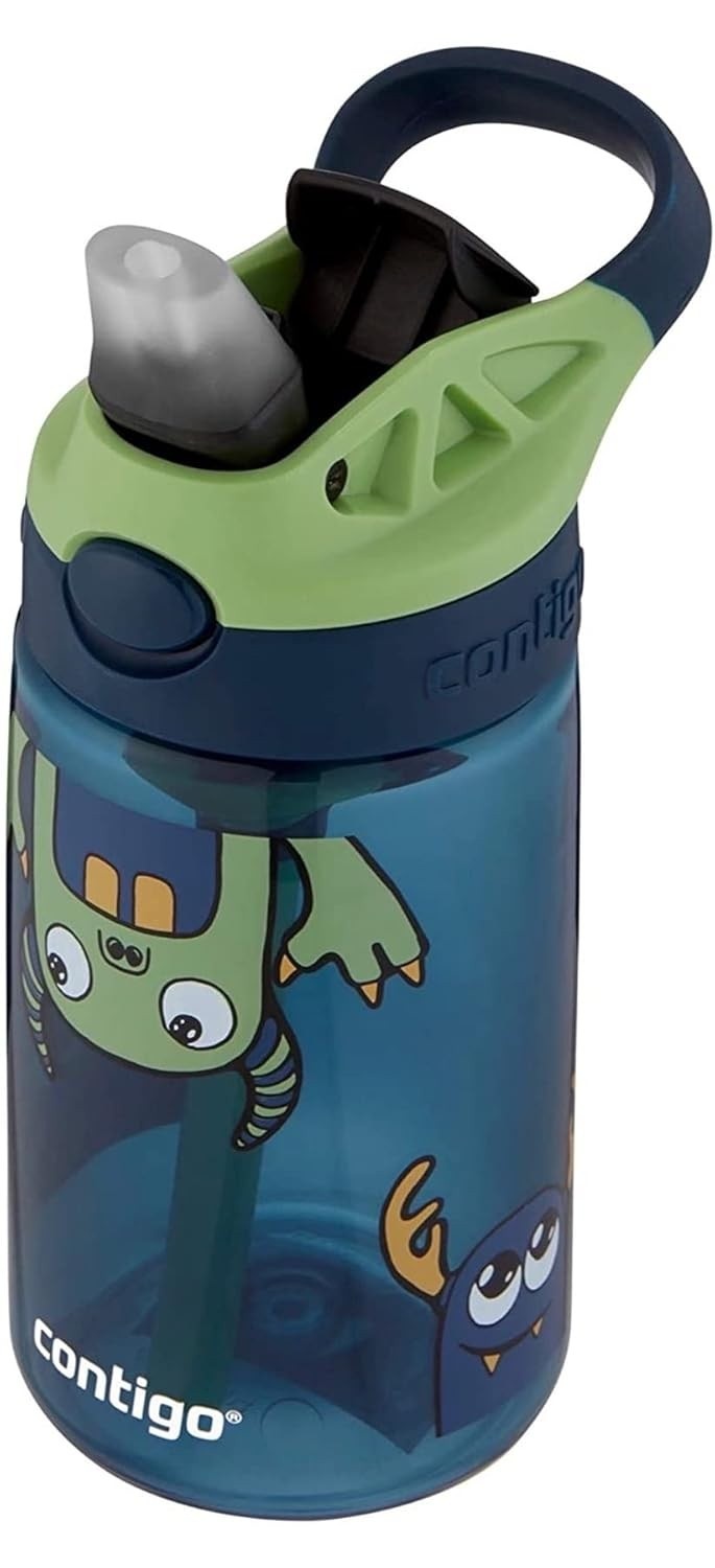 Garrafa Infantil Monster com Canudo Automático - 400ml, Segura e Prática para Crianças