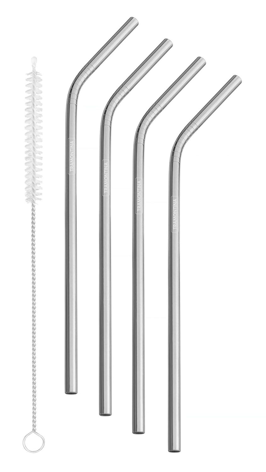 Jogo de Canudos de Aço Inox com Escova de Limpeza – 4 Peças Premium