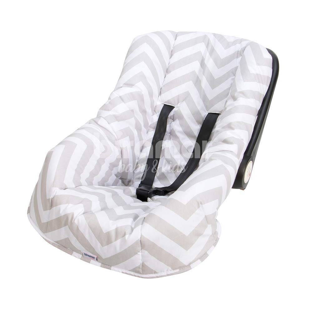 Capa Bebê Conforto Biramar Baby Ajustável Chevron Cinza - Conforto e Segurança
