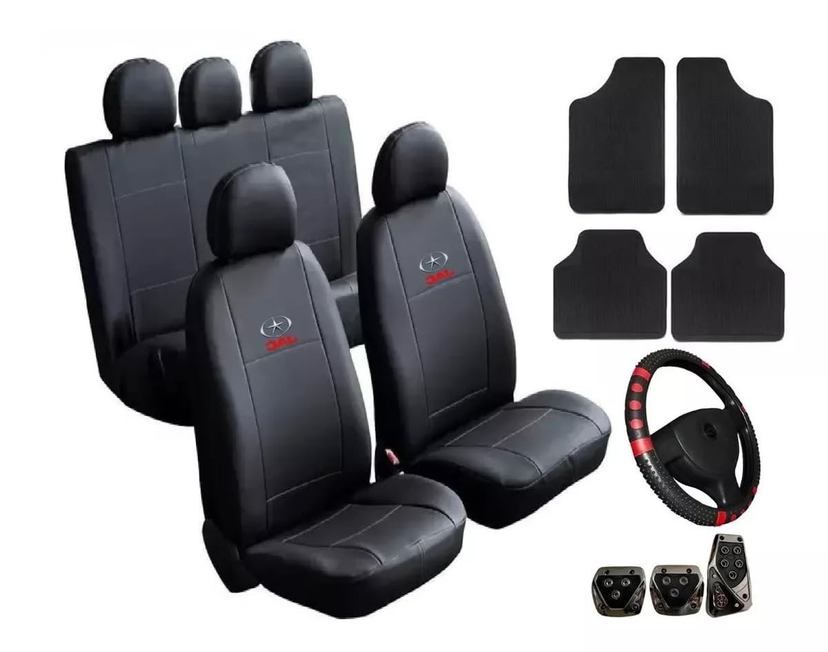 Kit Completo: Capa de Banco Jac J2 J3 + Tapete e Pedaleira Esportiva