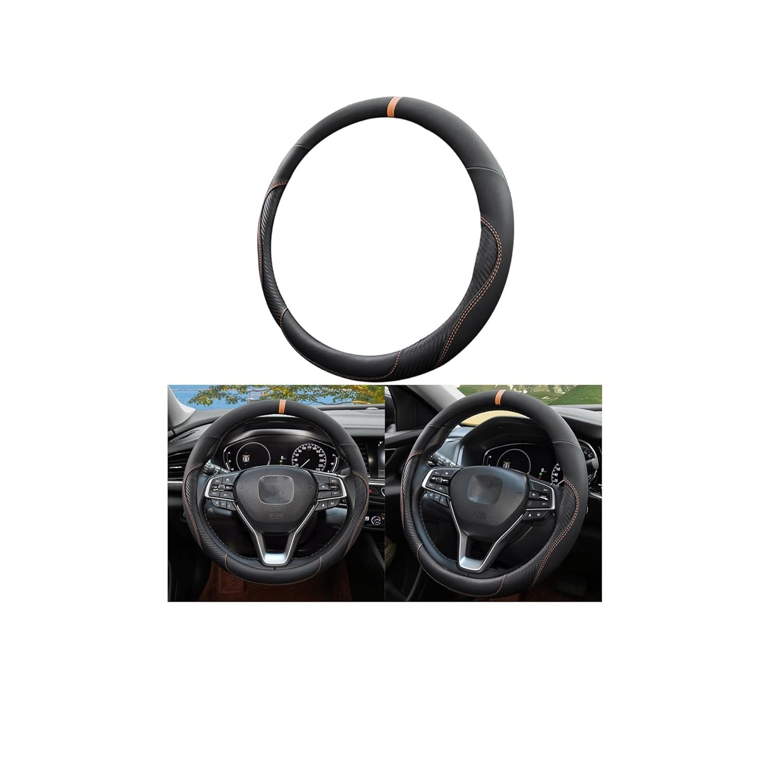 Capa de Volante Mandark Premium: Couro Microfibra 38cm, Antiderrapante e Confortável para Carros, SUVs e Caminhões