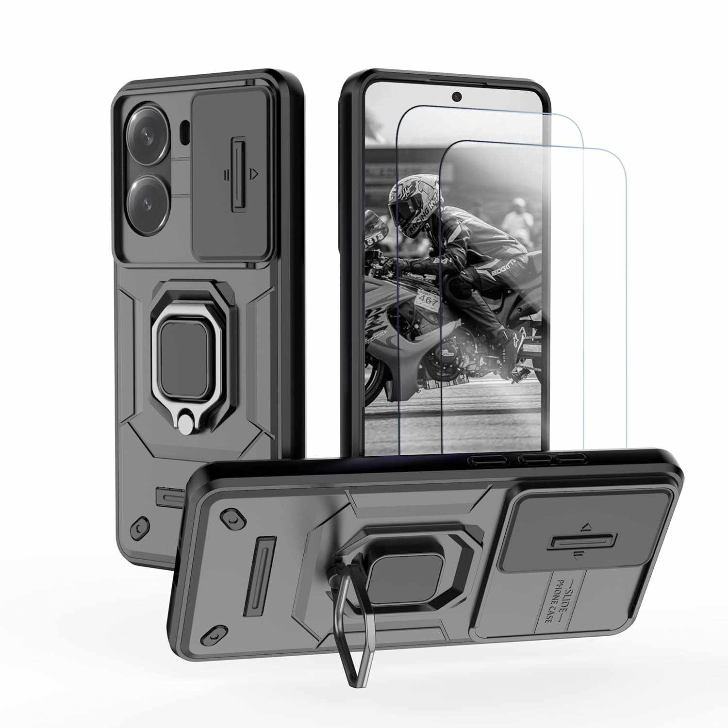 Capa Xiaomi Poco X7 Pro 5G: Proteção Total com Suporte e 2 Protetores de Tela