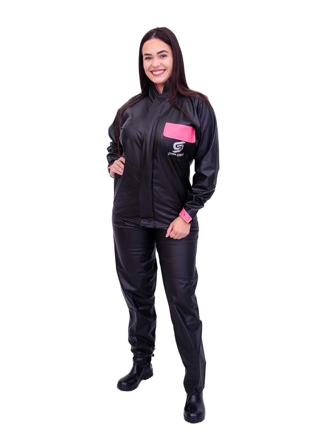Capa De Chuva Motoqueiro Star Capas Impermeável Conjunto Jaqueta e Calça Motoqueiro Motociclista Motoboy Motogirl Impermeável Masculino e Feminino