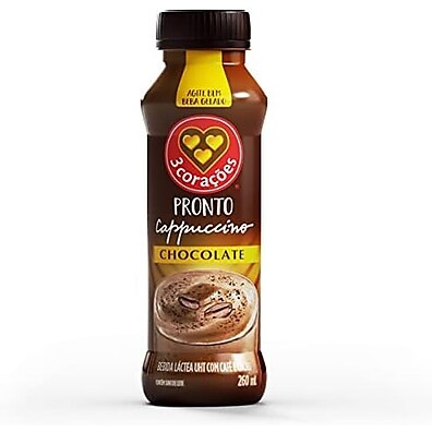 Cappuccino 3 Corações Chocolate 260ml: Delícia Pronta!