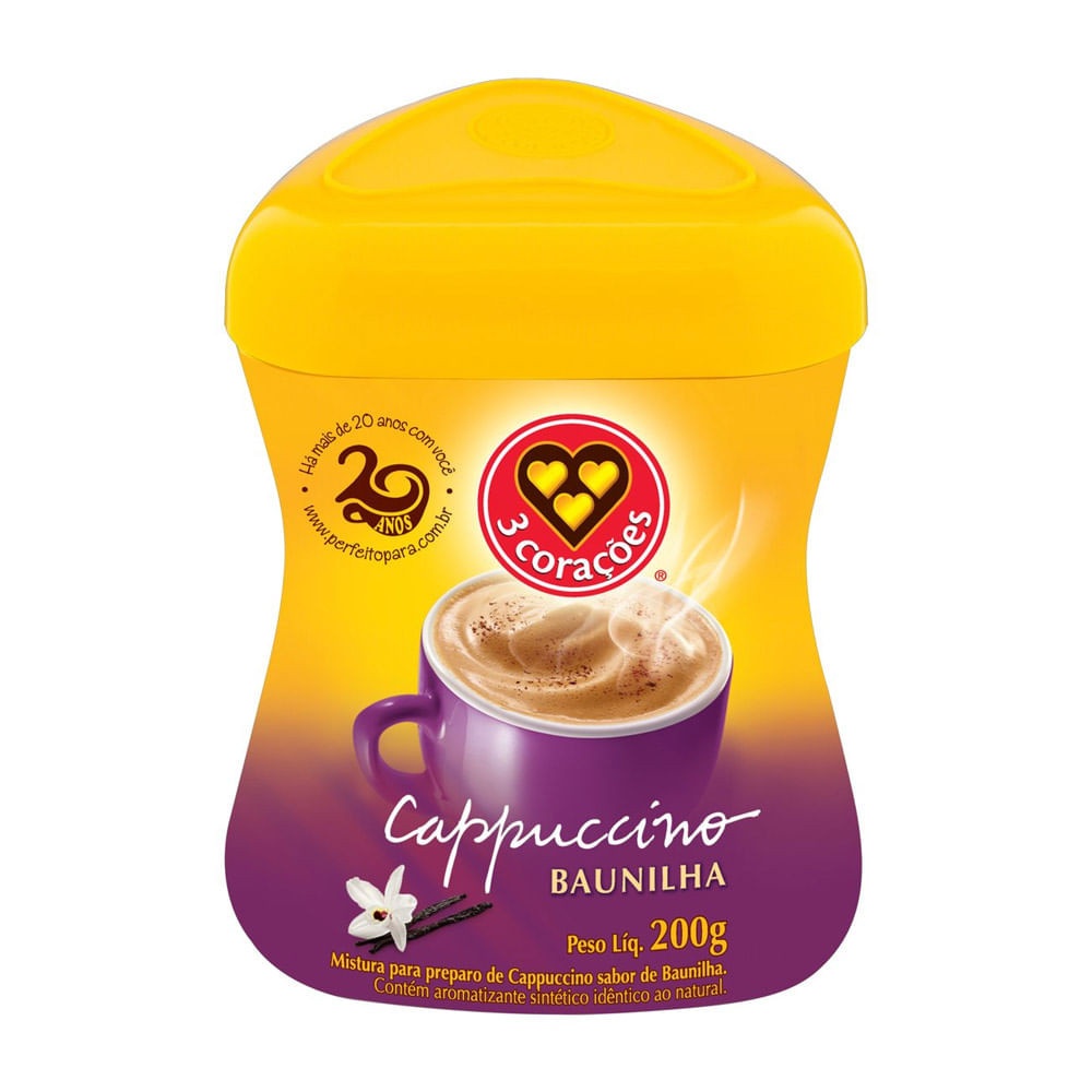 Cappuccino 3 Corações Baunilha 200g: Sabor Irresistível
