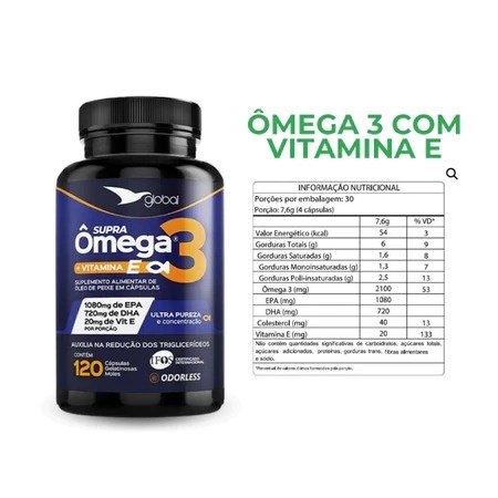 Supra Ômega 3 + Vitamina E: Saúde em Cápsulas